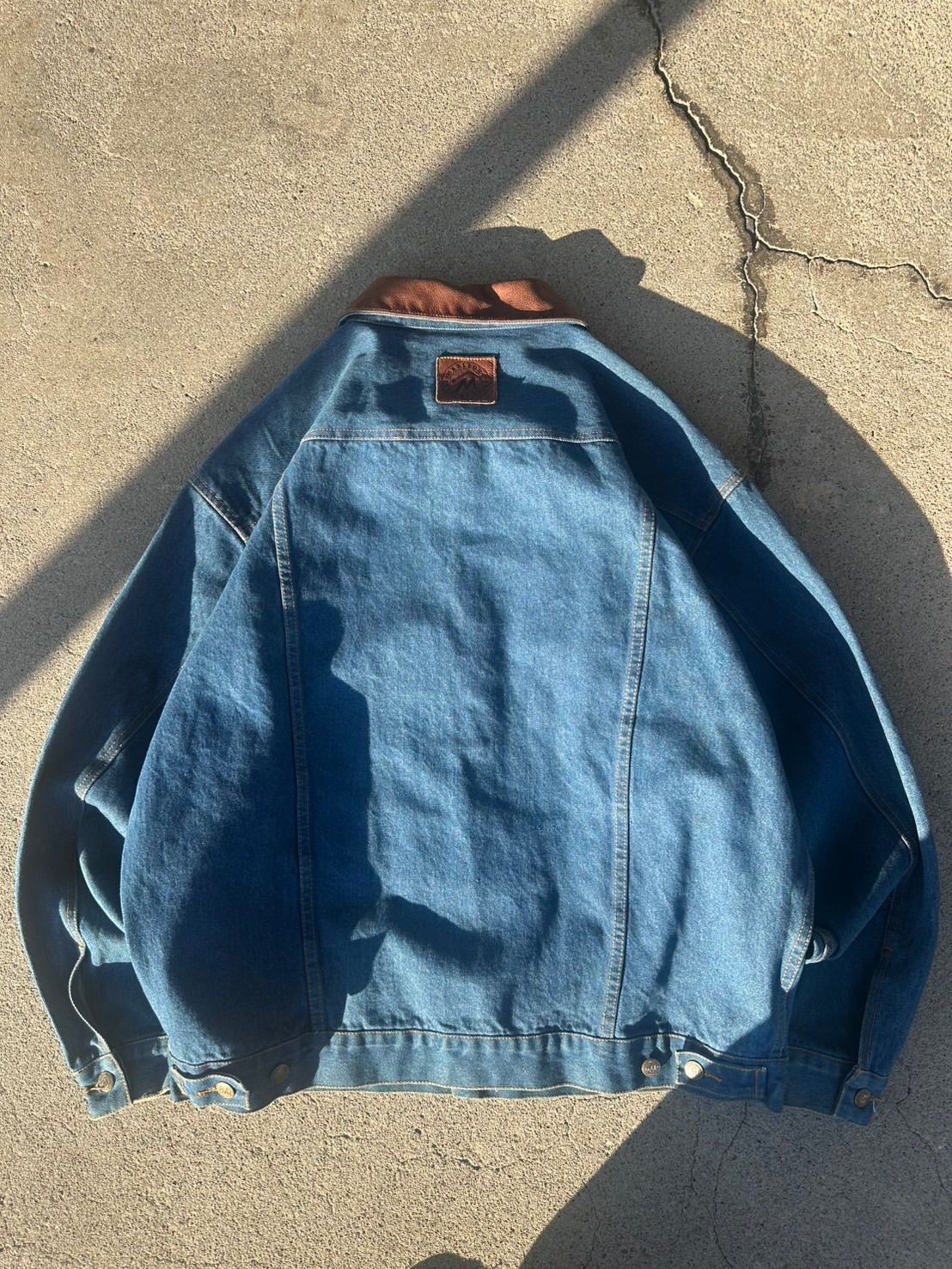MARLBORO COUNTRY 90s- 襟レザーデニムジャケット