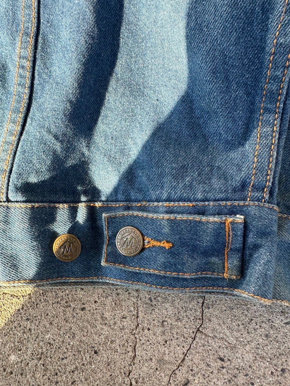 MARLBORO COUNTRY 90s- 襟レザーデニムジャケット