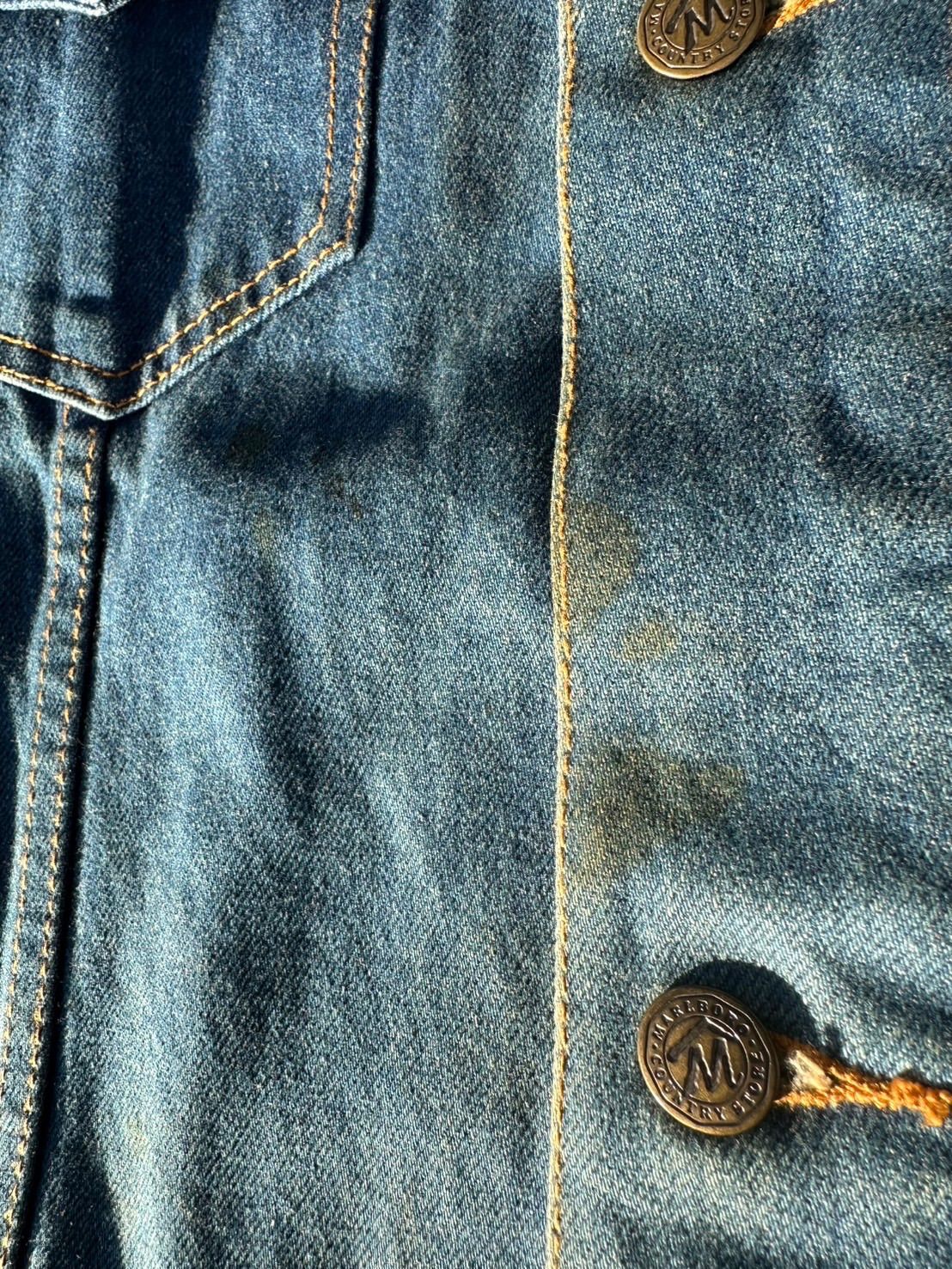 MARLBORO COUNTRY 90s- 襟レザーデニムジャケット