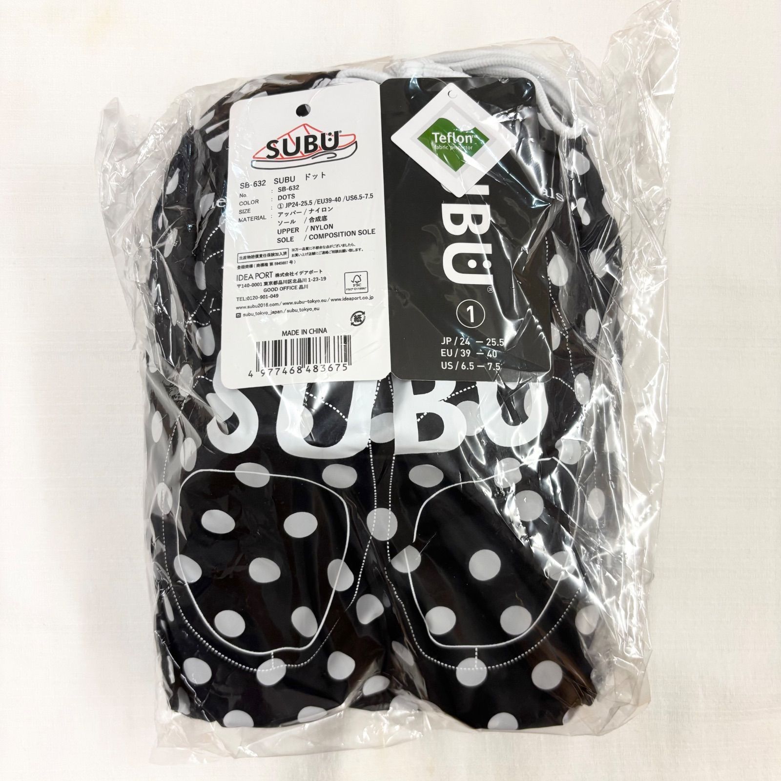 SUBU ドット 水玉 24-25.5 サンダル スリッパ