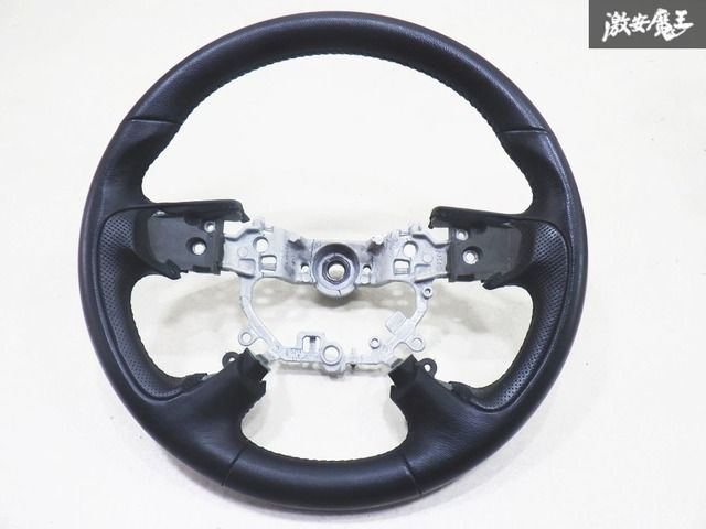 【美品 新車外し】三菱純正 CV1W デリカ D:5 D5 後期 ノーマル ハンドル ステアリング ホイール レザー 革 GS120-06780 ブラック 棚2D2
