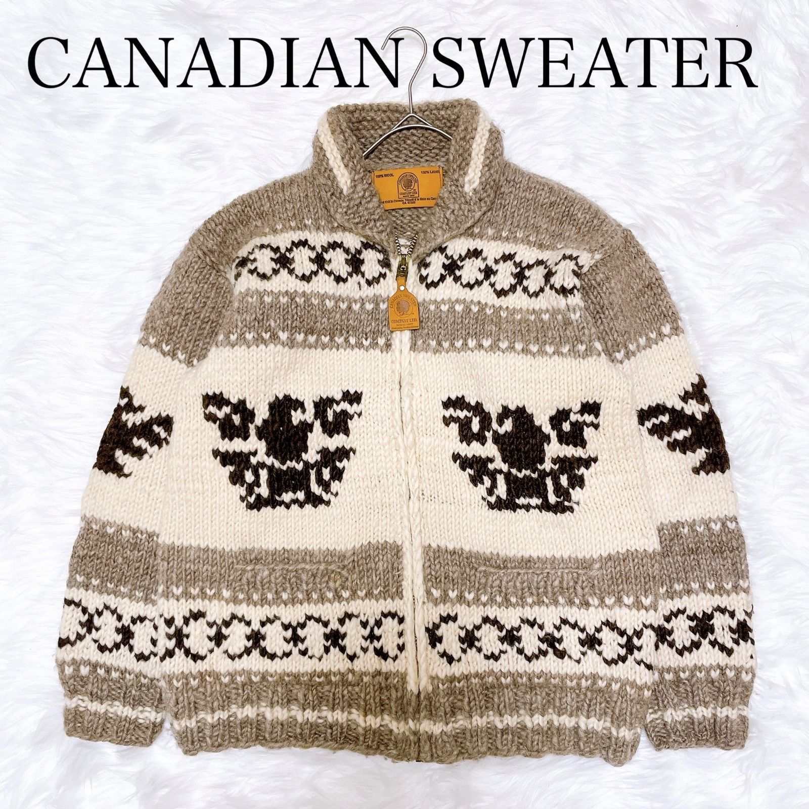 カナディアンセーター カウチング ビックイーグル レザー フルジップアップ