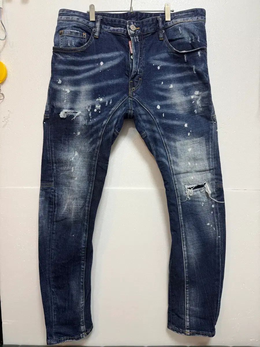 ディースクエアード2 白 ペインティング ダメージ デニム ズボン 48