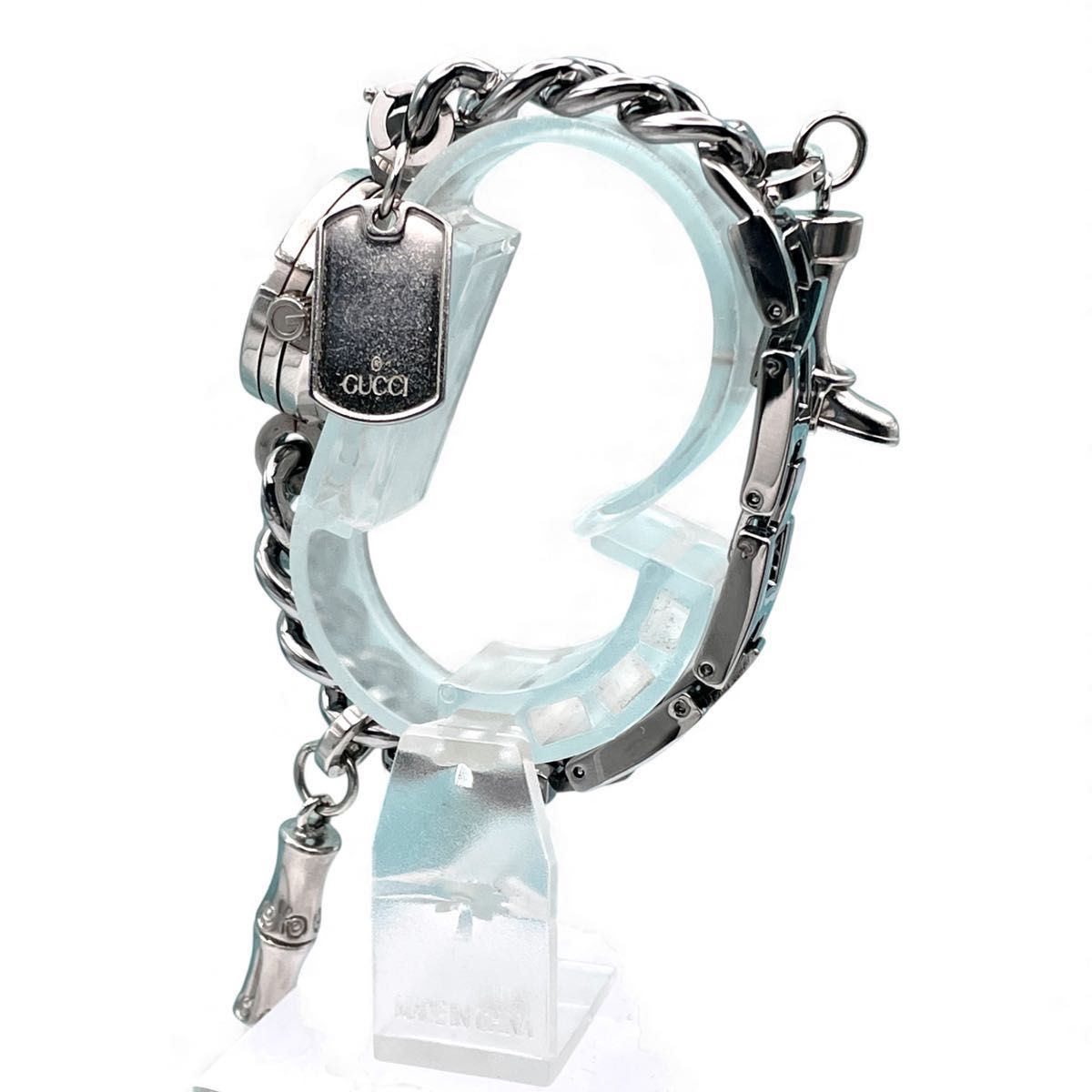 GUCCI グッチ 腕時計 チェーンブレスレット 稼働品 美品□稼働 GUCCI グッチ チェーンウォッチ Gフェイス 白文字盤