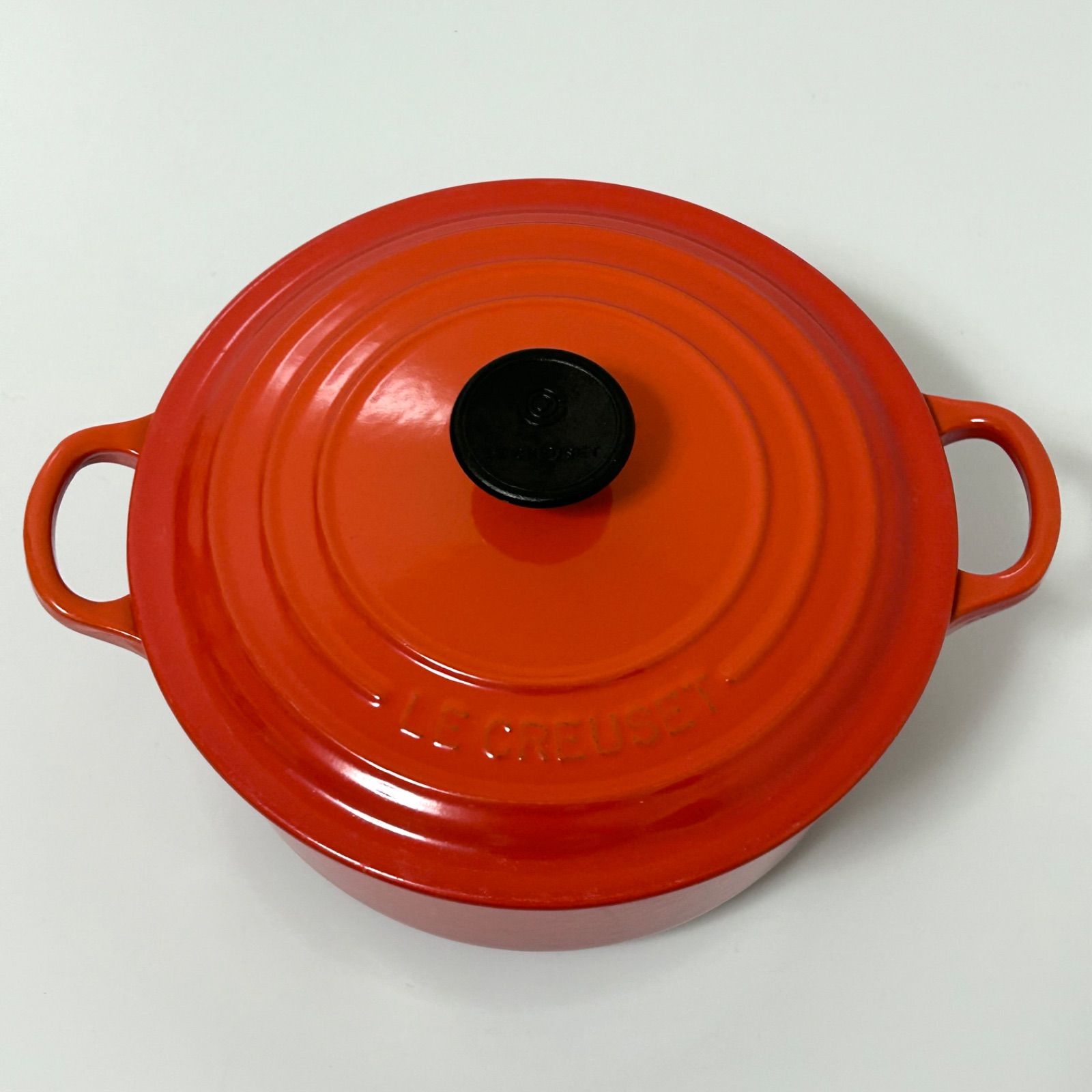 LE CREUSET ル クルーゼ チリレッド 20 cm ココットロンド 両手鍋 赤色 鋳物
