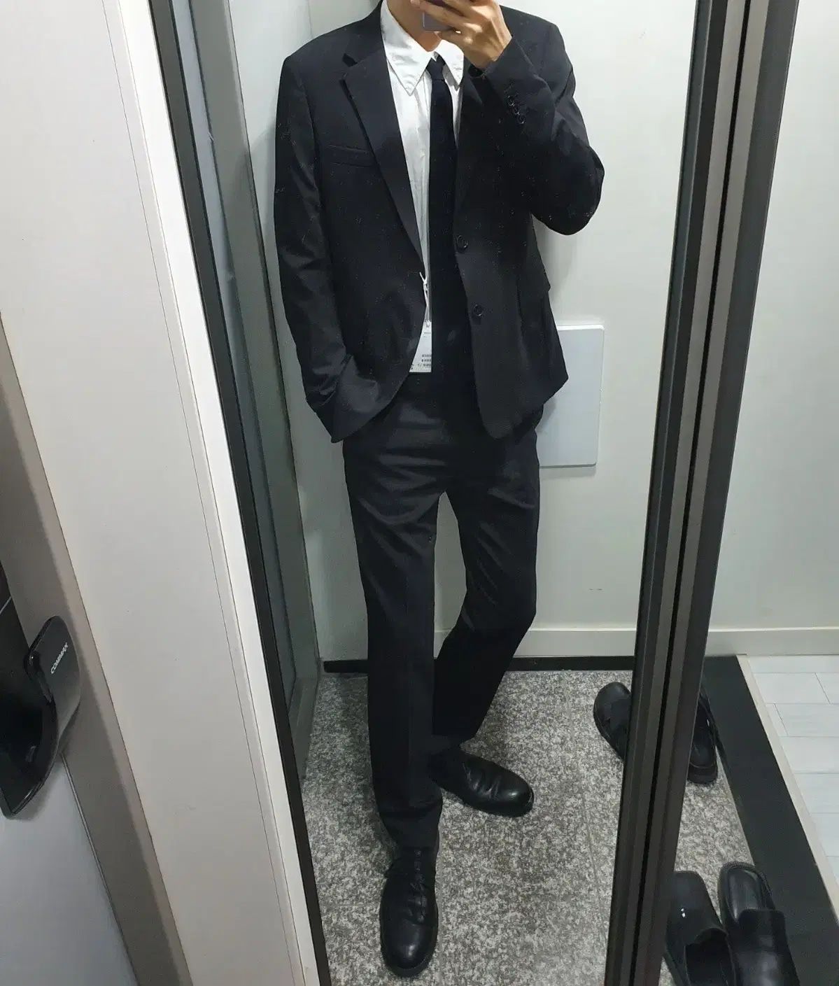 コス スリムフィット ウール ブラック セットアップ 52 48