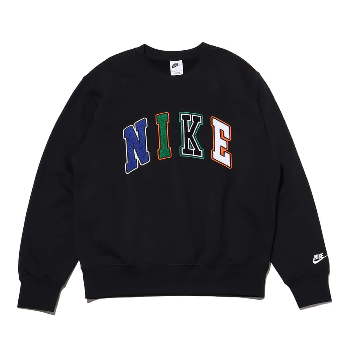 ナイキ セットアップ対応 スポーツウェア クラブ メンズ クルー FZ 0880 010 ブラック ホワイト HO 24 スウェット トレーナー 上下 上着 刺繍 ロゴ ジム 筋トレ フィットネス トレーニング L