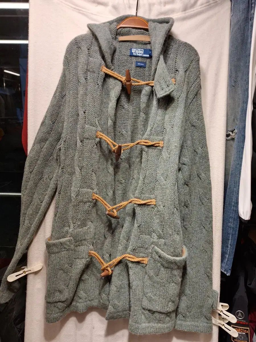 Polo by Ralph Lauren フード付きニットダッフルコート M POLO RALPH LAUREN ポロラルフローレン フードニット ダッフルコート