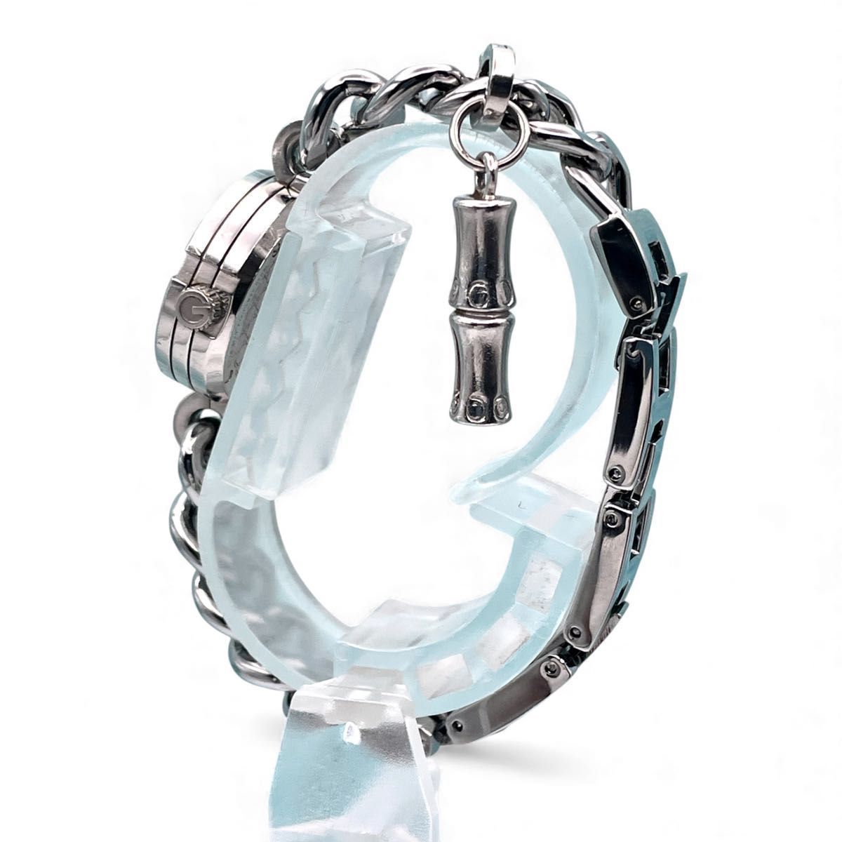 美品□稼働 GUCCI グッチ 107 Gフェイス 白文字盤 チェーンウォッチ