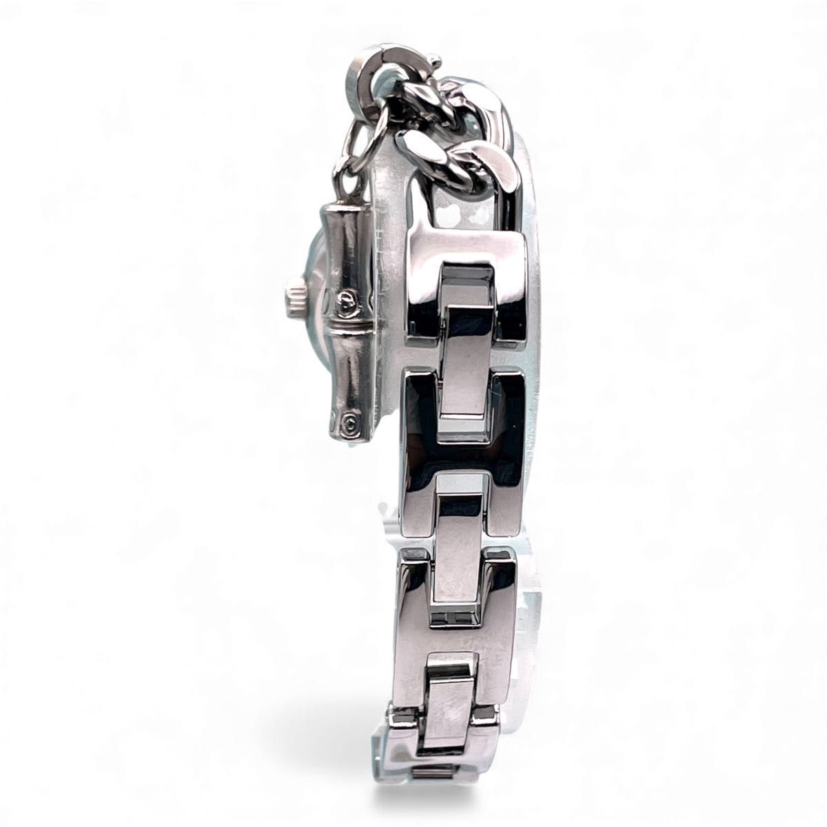 美品□稼働 GUCCI グッチ 107 Gフェイス 白文字盤 チェーンウォッチ