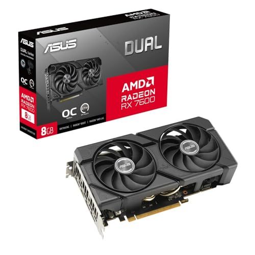 ASUS Dual Radeon RX 7600 EVO OC Edition 8 GB GDDR 6 ビデオカード DUAL-RX 7600-O G-EVO 品e