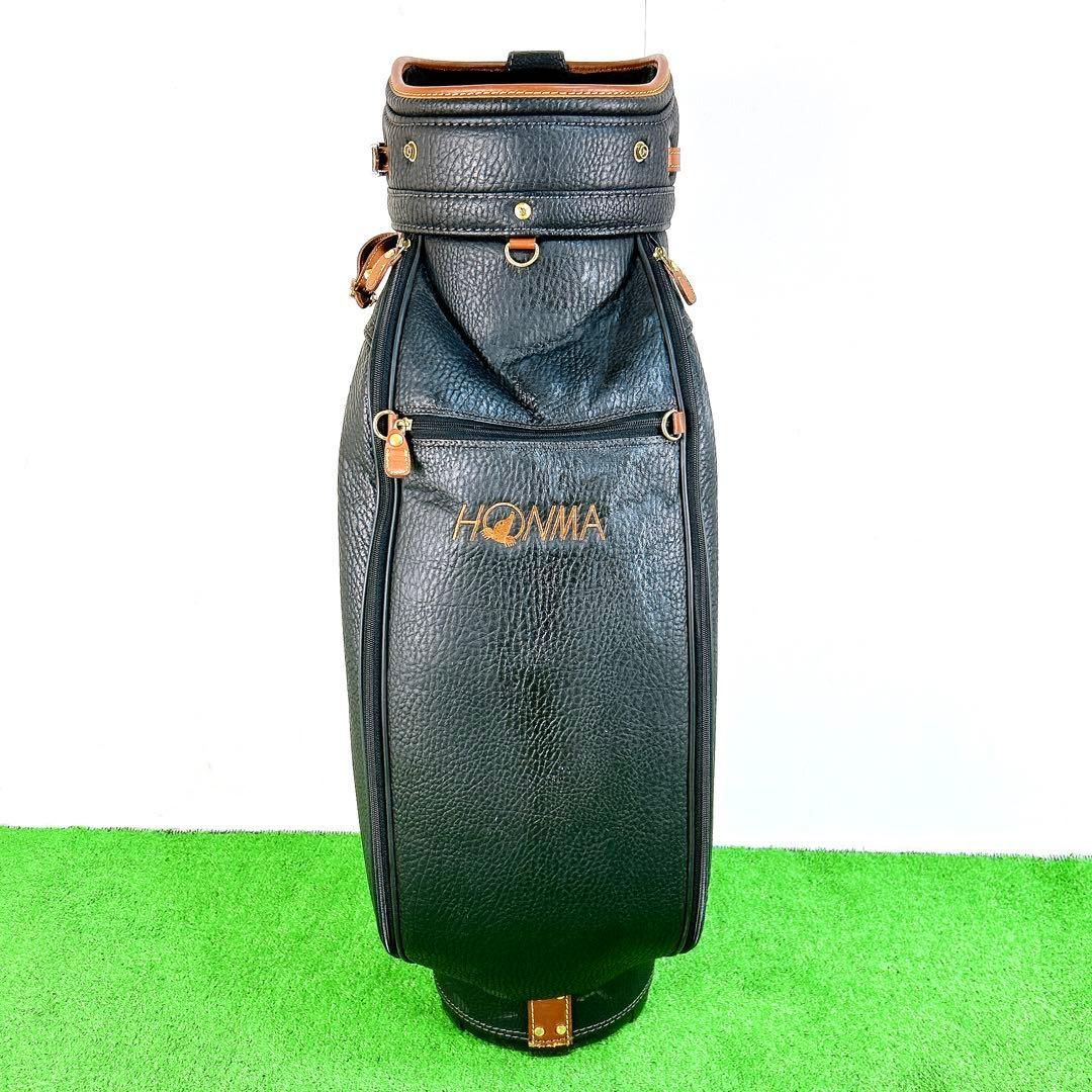HONMA ホンマ 本間ゴルフ ヘリテイジ ブラック キャディバッグ ゴルフバッグ 合成皮革 牛革 黒 クラシックスタイル