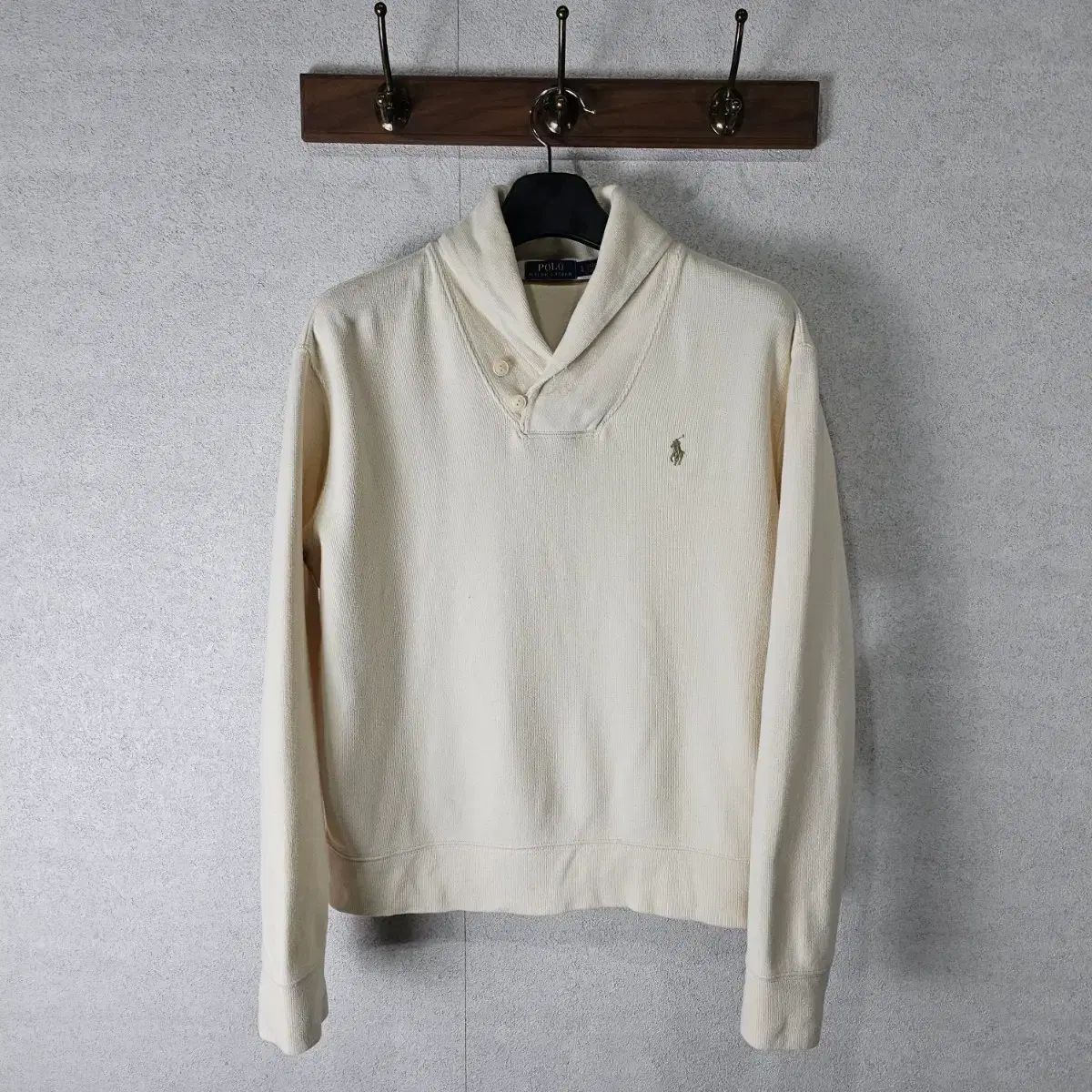 【美品】POLO RALPH LAUREN ショールカラー コットンニット L ポロラルフローレン ショールカラー コットンニット L - メルカリ