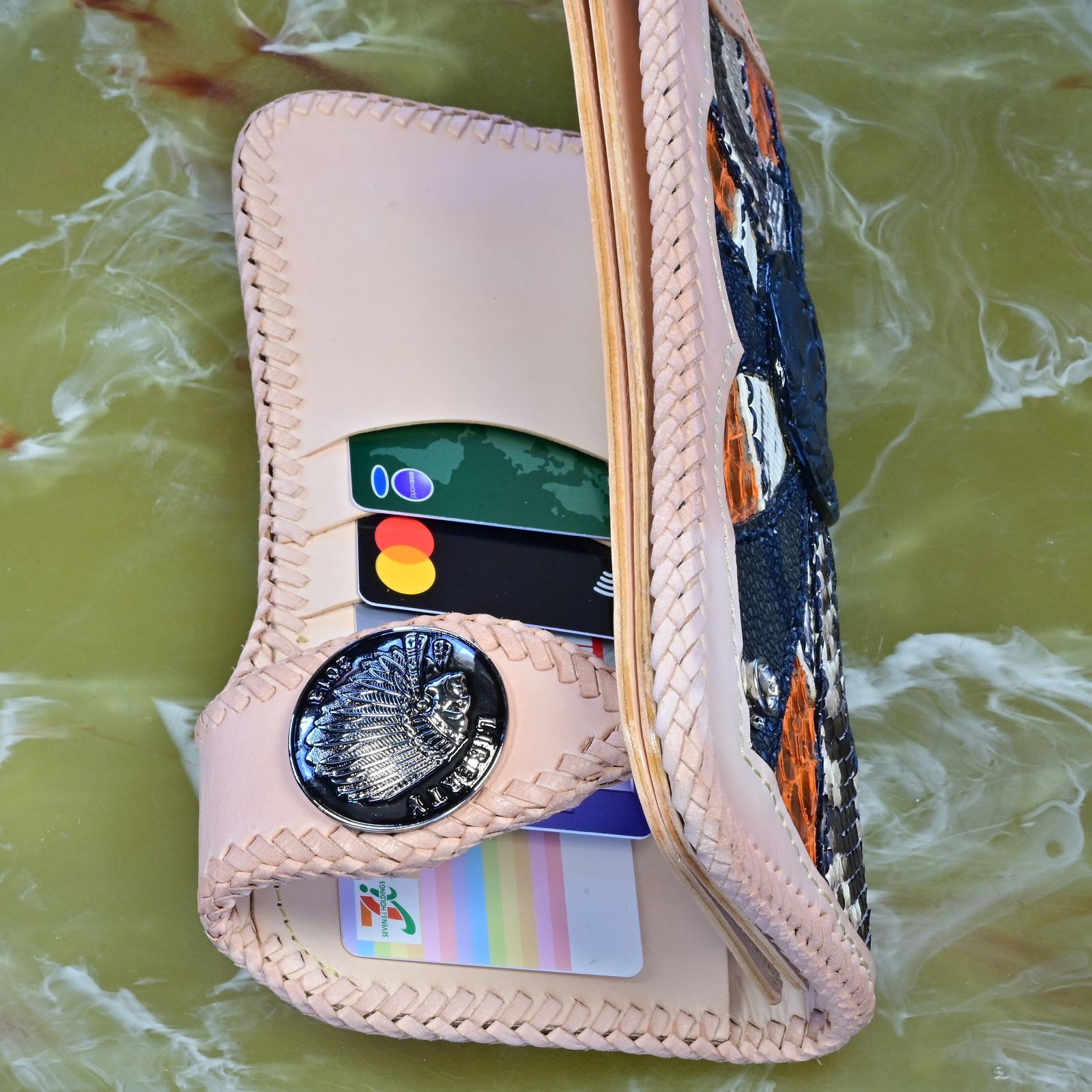 バイカーズ風ミックス長財布