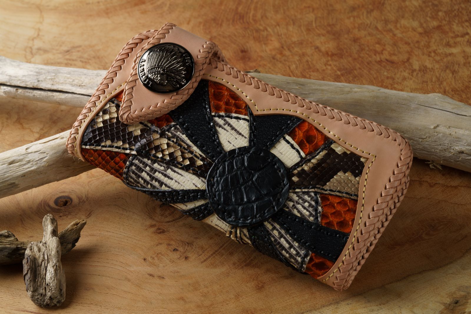 バイカーズ風ミックス長財布