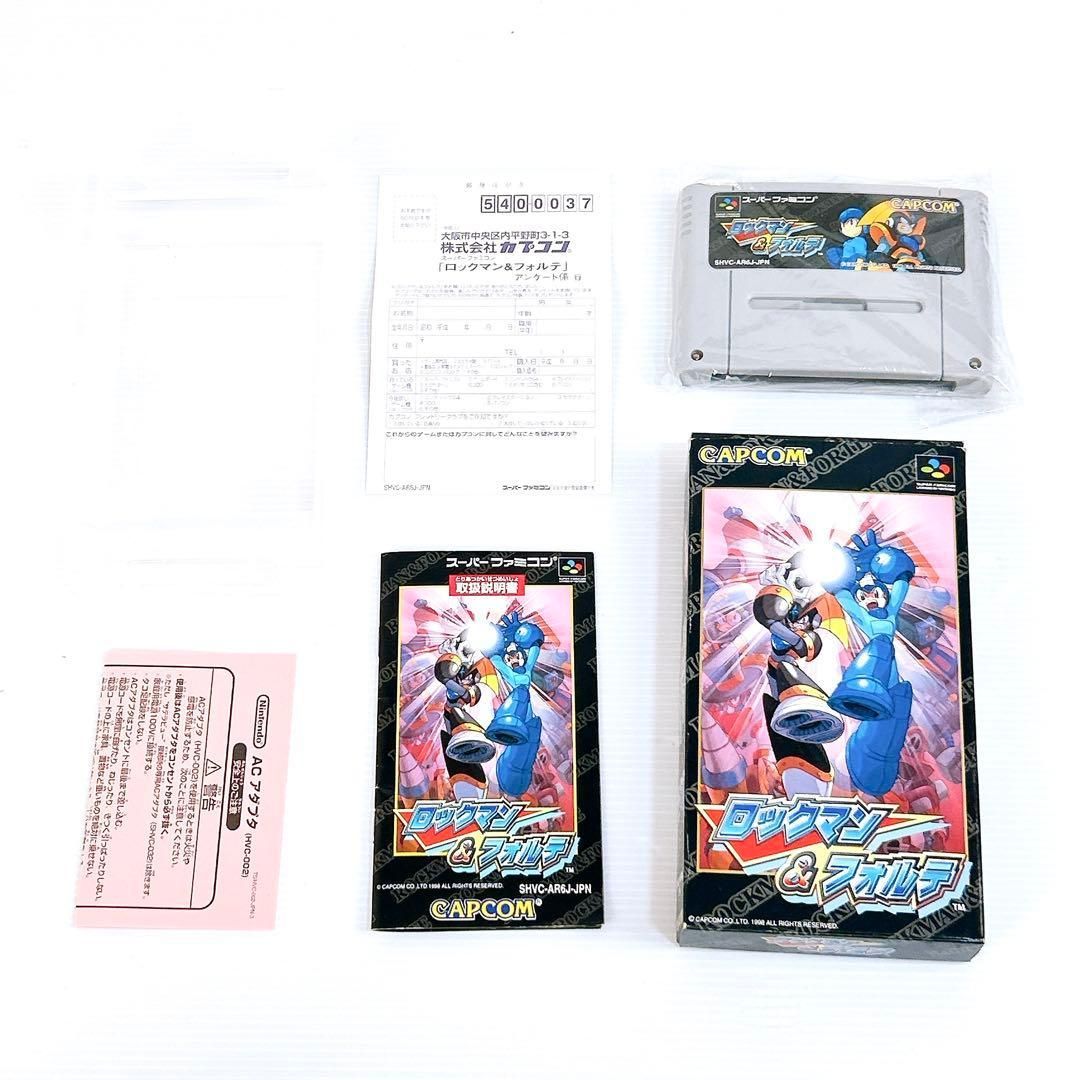 SFC ロックマン-フォルテ 箱説ハガキ付 スーパーファミコン カセット ソフト