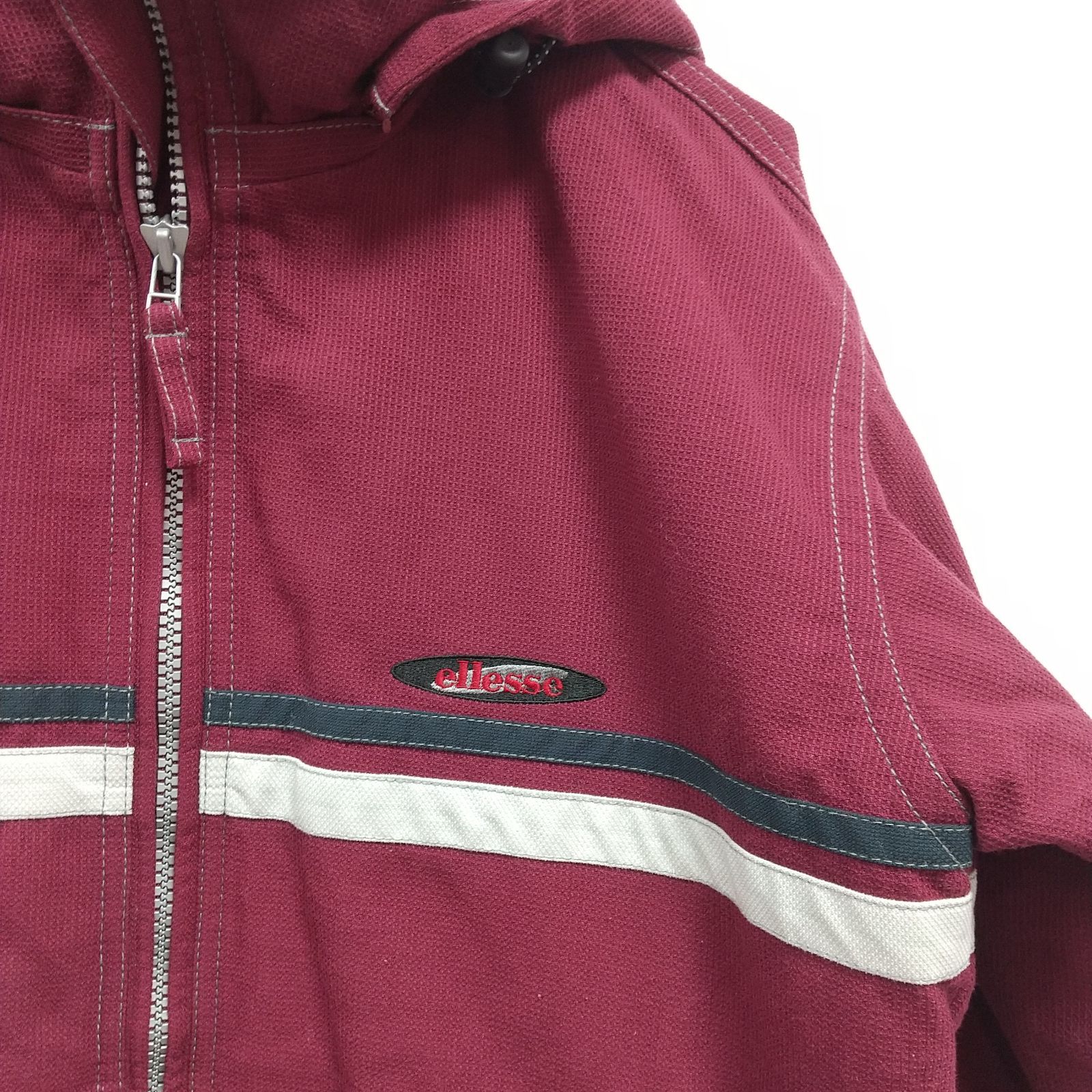 ellesse フリースライニングジャケット L バーガンディ