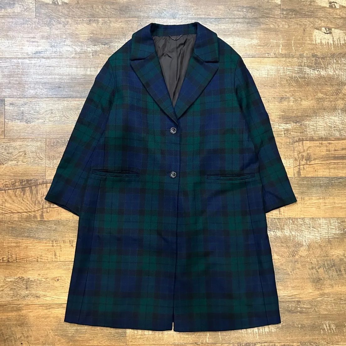 23区 LOCHCARRON 大きいサイズ 50 ロング チェスター コート チェック