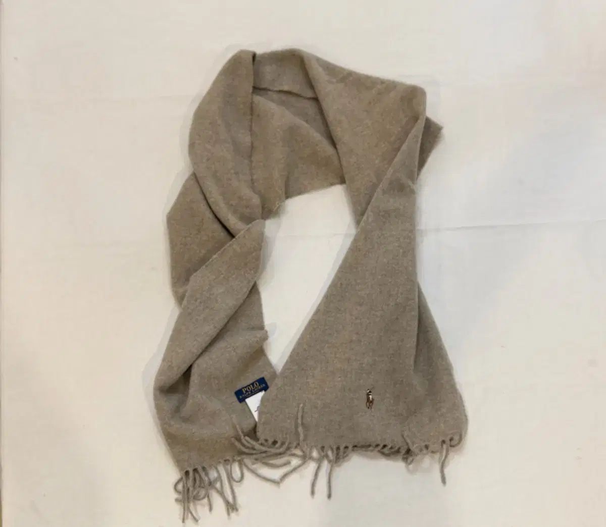 ポロラルフローレン Made in Italy ウール マフラー ストール ベージュ