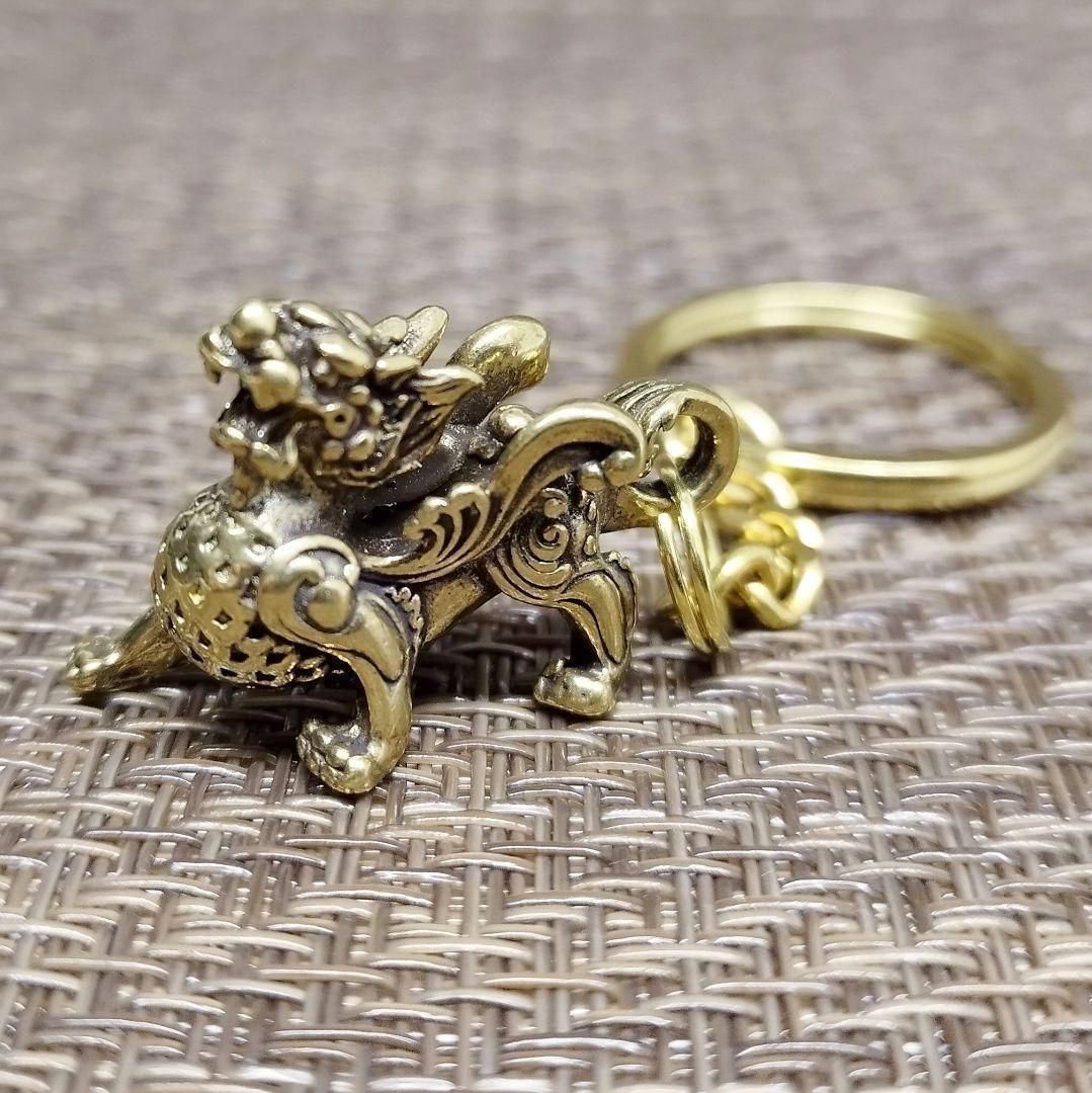 K79 貔貅 ヒキュウ 真鍮製 開運 キーホルダー｜金運・財運・魔除け