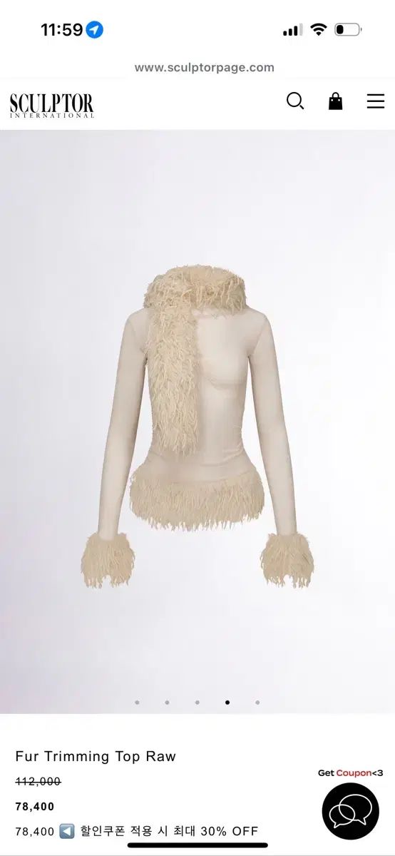 SCULPTOR ファー トリミング トップス スカーフ セット