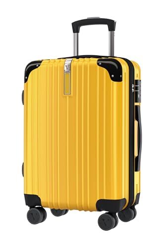 VELSKYF 客室乗務員監修 スーツケース キャリーケース キャリーバッグ 機内持ち込み キャスター交換 日本企業企画 一部パーツ無期限メーカー保証 TSAダイヤルロック ダブルキャスター Sサイズ 1 3泊 2 8 kg 37 L クロムイエロー