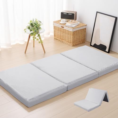 HOMFINE 高反発マットレス セミシングル 三つ折り 厚10 cm 20 D おりたたみマットレス 高反発 ベットマット 敷き布団 凹凸加工 体圧分散 程良い硬さ 抗菌防臭 洗えるカバー 通気性がよい オールシーズン 80 x 180 10 5 bd 89 a 55