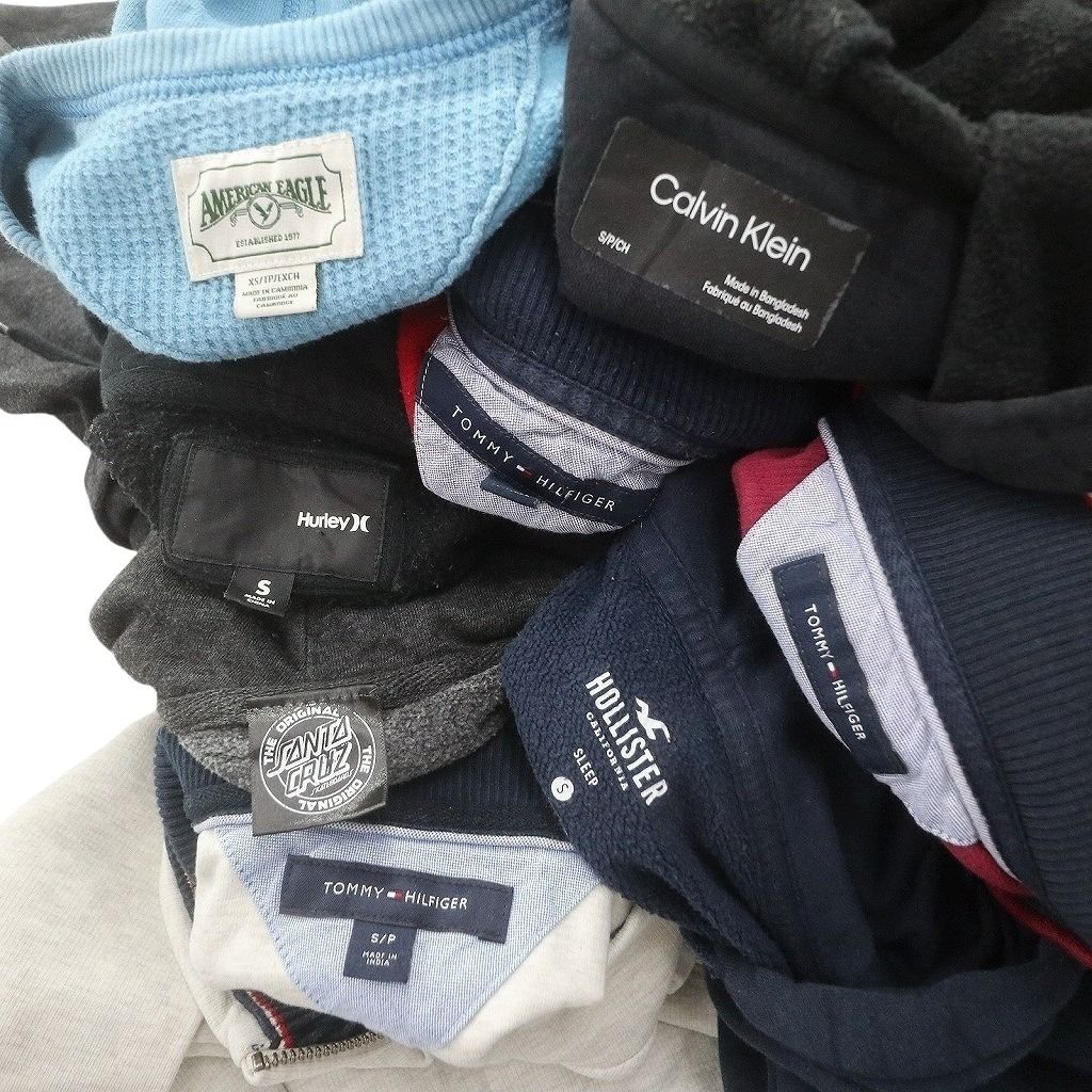◆古着卸 まとめ売り 9枚セット メンズL トミーフィルフィガー 古着卸 まとめ売り ブランドMIX スウェット 8枚セット (メンズ XS /S