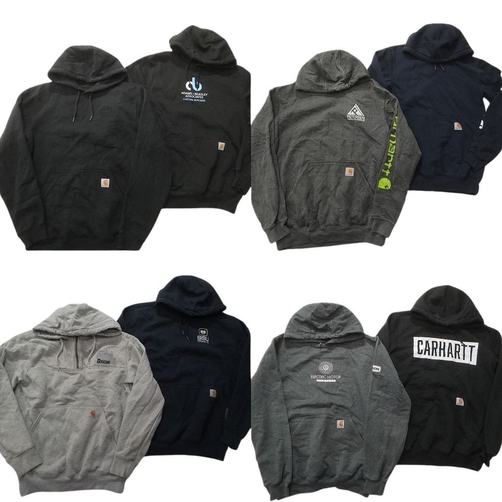 古着卸 まとめ売り カーハート carhartt スウェット 8枚セット (メンズ XS /S ) デッドストック ハーフジップ 袖プリント  古着 NC9034