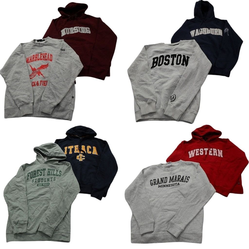 古着卸 まとめ売り カレッジ風 スウェット 8枚セット (メンズ XS /S