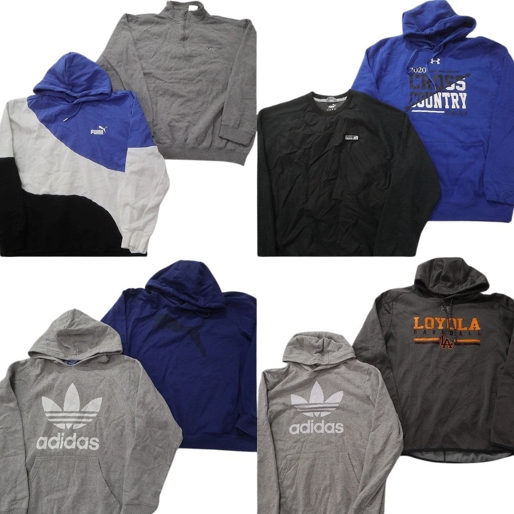 古着卸 まとめ売り スポーツブランドMIX スウェット 8枚セット (メンズ XL ) アディダス リーボック プーマ  古着 NC9139