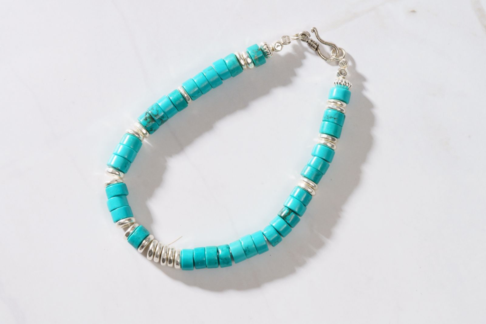 上質ビーズブレスレットターコイスM