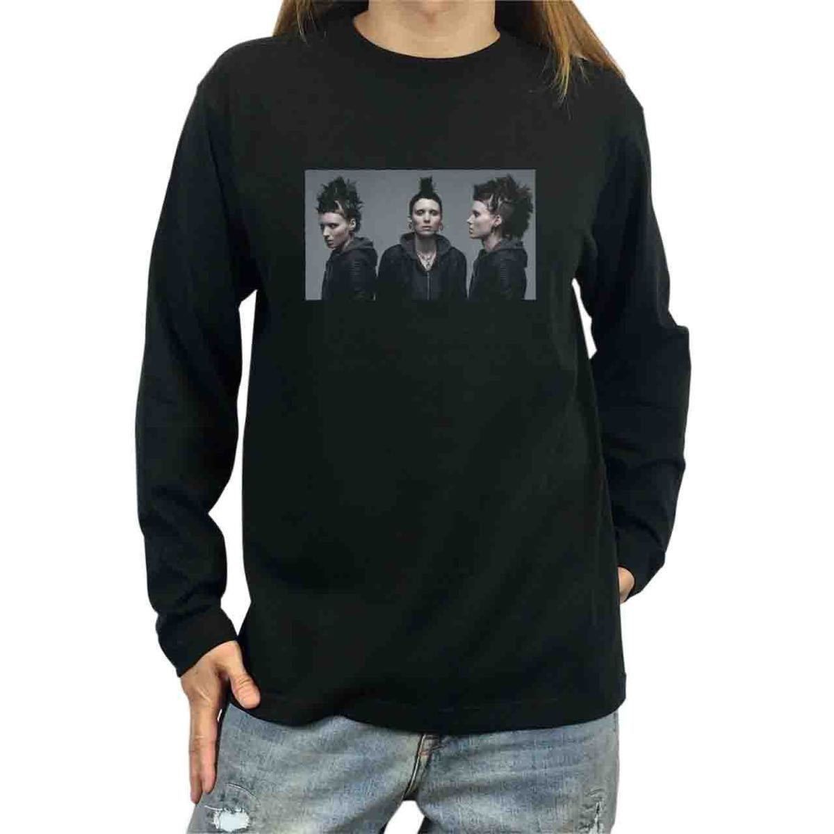 オリジナル ロンT ドラゴンタトゥーの女 映画 パンク ヒロイン リスベット S M L XL タイト ジャスト 大きい ビッグ オーバーサイズ メンズ レディース ユニセックス ピンククリーム