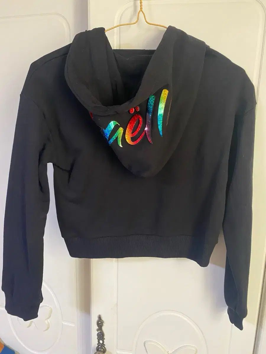  GAELLE ブラック レインボー フード ジップアップ 12 y その他 ジャケット ブルゾン