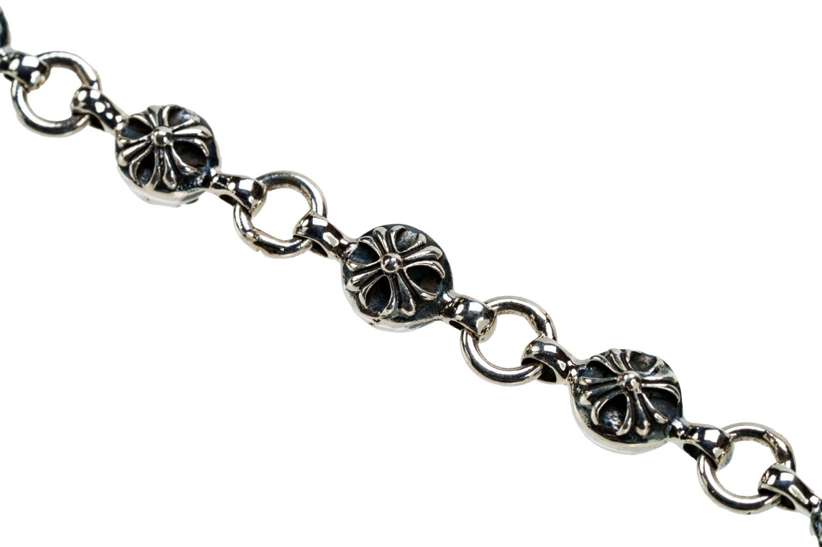 クロスボールが連なるシルバー925ブレスレット