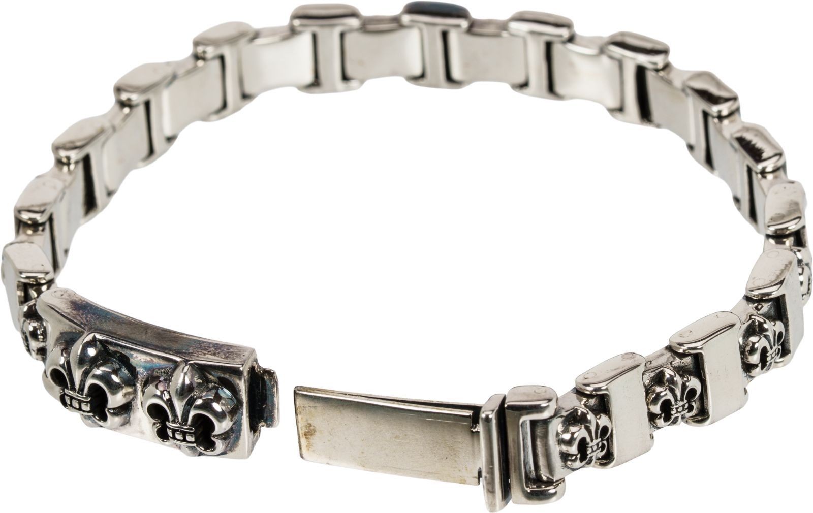 重厚なる百合の連なりが宿す威厳と品格｜シルバー925 ラグジュアリーリンクブレスレット