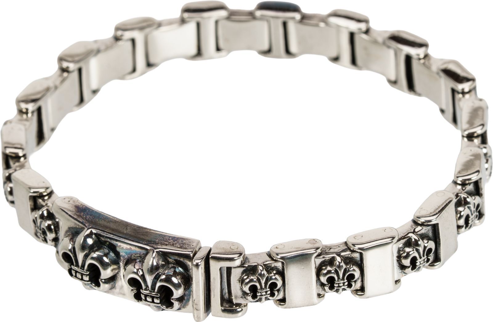 重厚なる百合の連なりが宿す威厳と品格｜シルバー925 ラグジュアリーリンクブレスレット