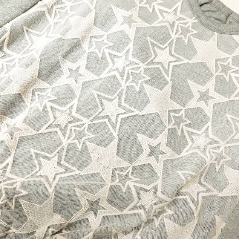 星刺繍チュールカットソーチュニック 110-130