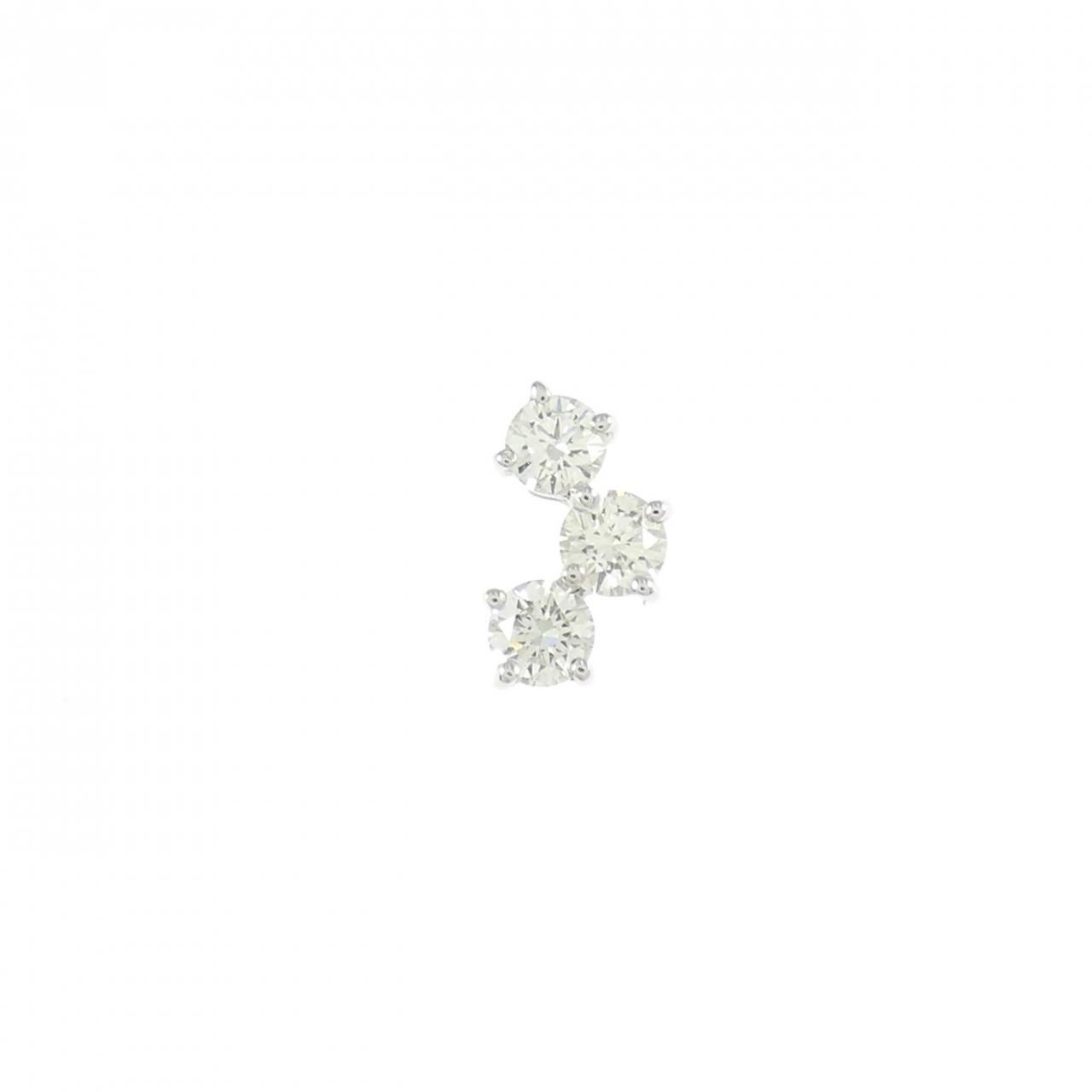 K 18 WG ダイヤモンド ピアス 0.23 CT 片耳