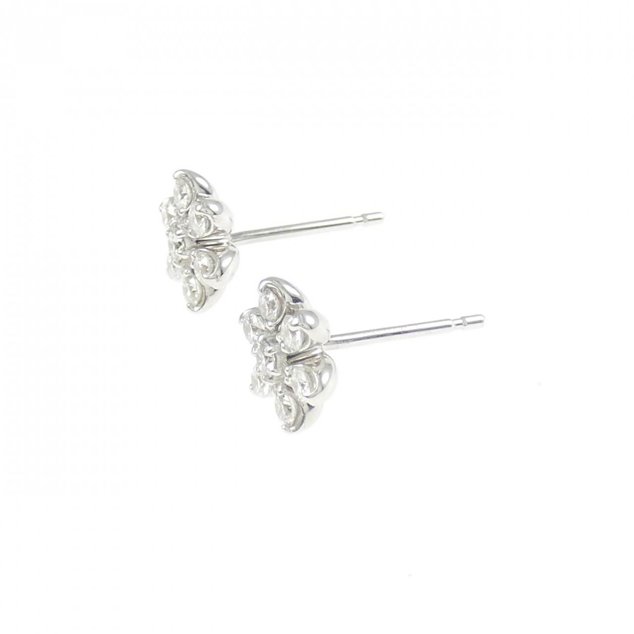 K18WG フラワー ダイヤモンド ピアス 0.34CT - メルカリ