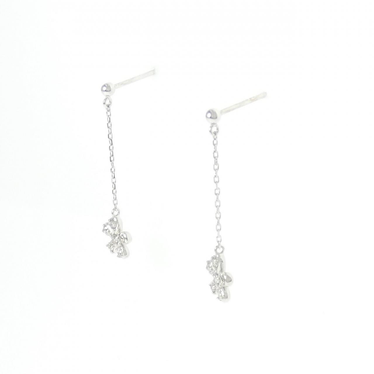K18WG フラワー ダイヤモンド ピアス 0.12CT - メルカリ