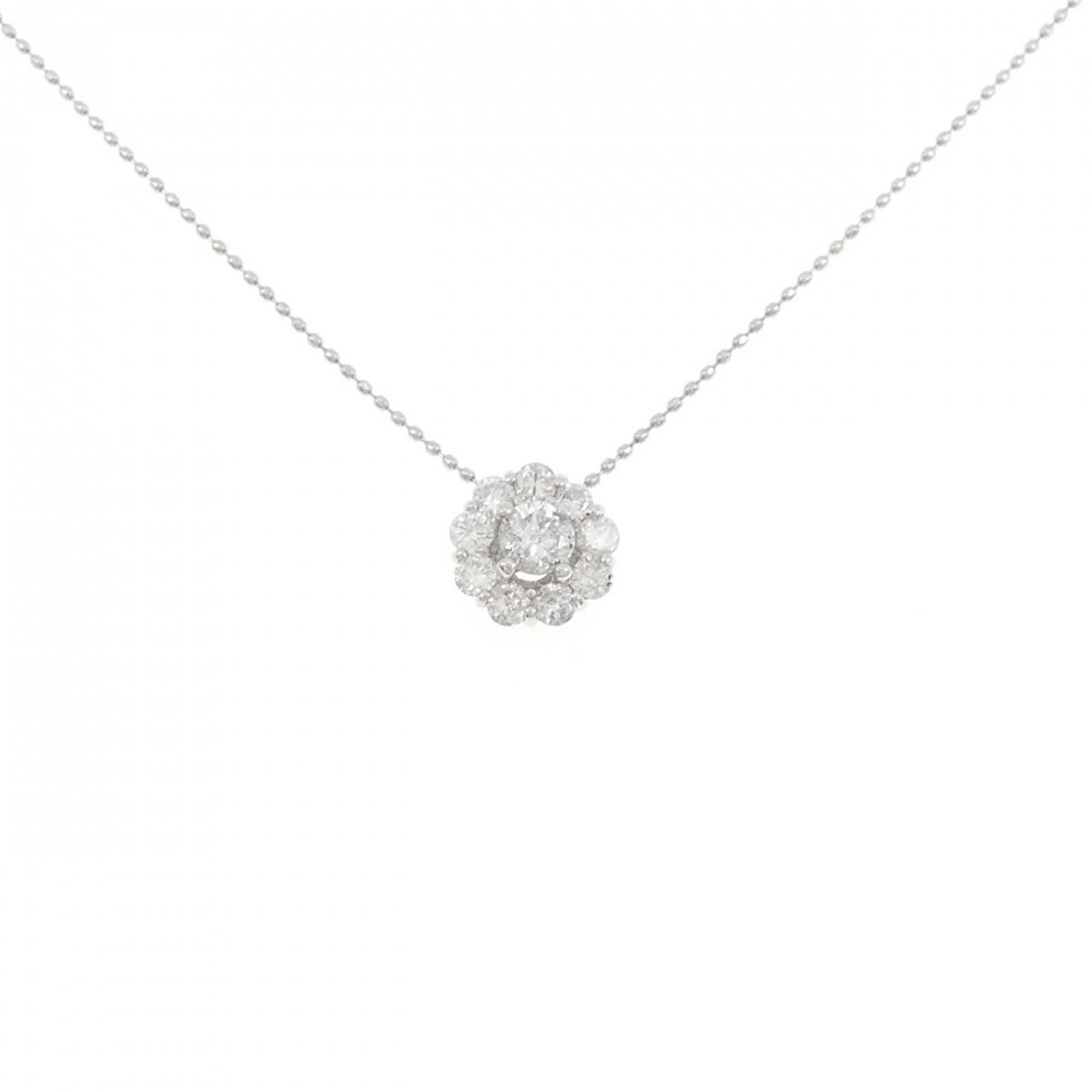 PT900/PT850 フラワー ダイヤモンド ネックレス 0.34CT - メルカリ