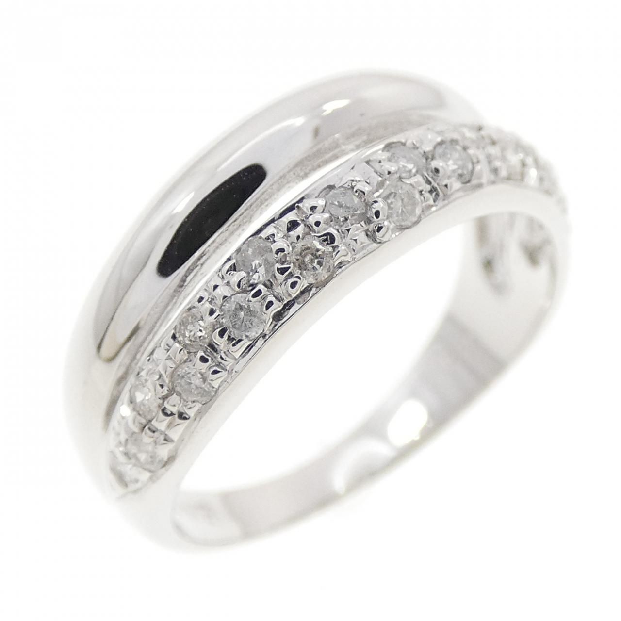 K 14 WG ダイヤモンド リング 0.16 CT