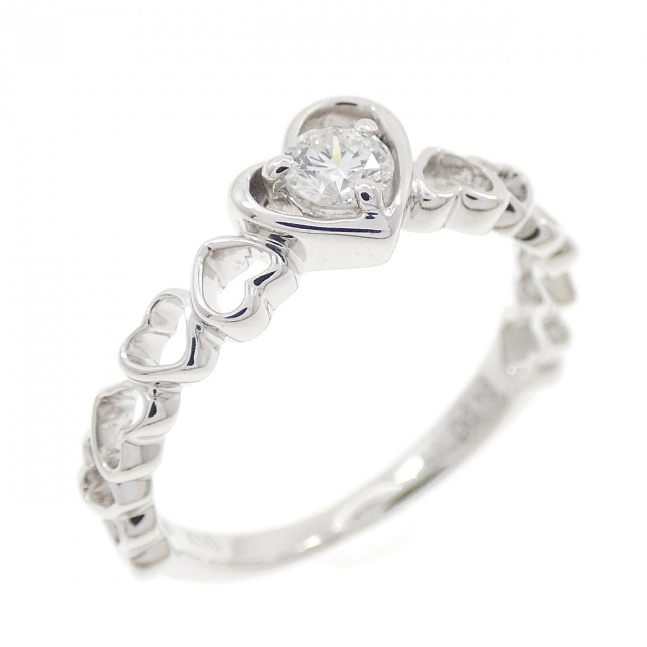 K 10 WG ハート ダイヤモンド リング 0 CT