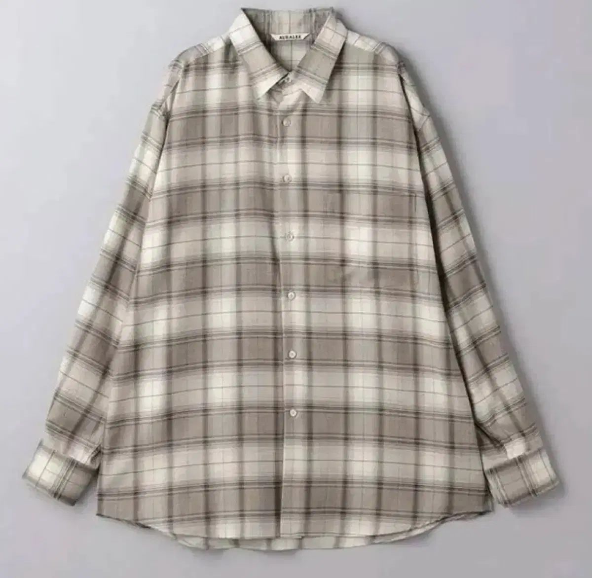 オーラリー 23 aw シャツ チェック柄 ブラウン