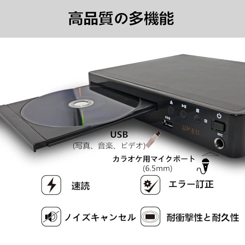 LONPOO DVDプレーヤー リージョンフリー HDMI/AV出力1080P CPRM再生