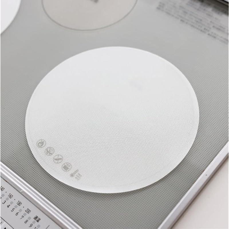 [ゼロキーパー] IHマット IH マット ソフト 滑り止め シリコン ガラス 焼け焦げ防止 ガラス繊維 半透明 白 [21cm] (ホワイト（半透明）， 21cm-2枚入り) 0