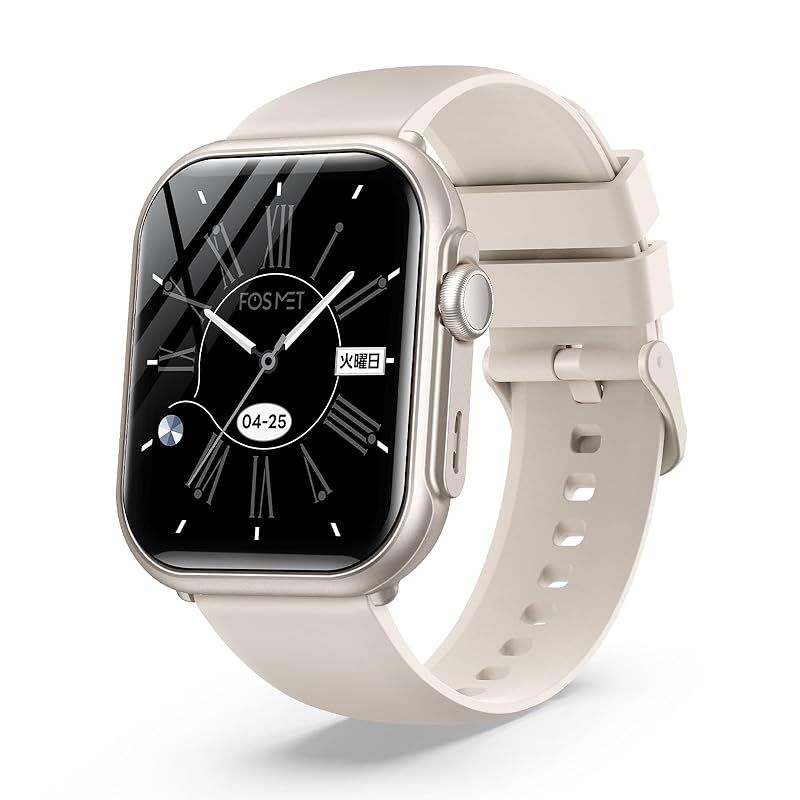 FOSMET P 1 スマートウォッチ 2025 バッテリー最強 100日間スタンバイ 30日間連続使用 Bluetooth通話機能 85インチHD大画面 IP 68防水 1500 nit高輝度 明るさ調整 メッセージ通知 睡眠管理 120種類の運動モード