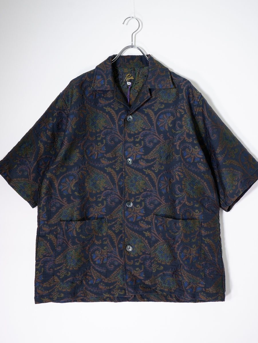 Needlesニードルス 2025 SS Cabana Shirt - Paisley Jacquard半袖ペイズリージャガード カバナシャツ M