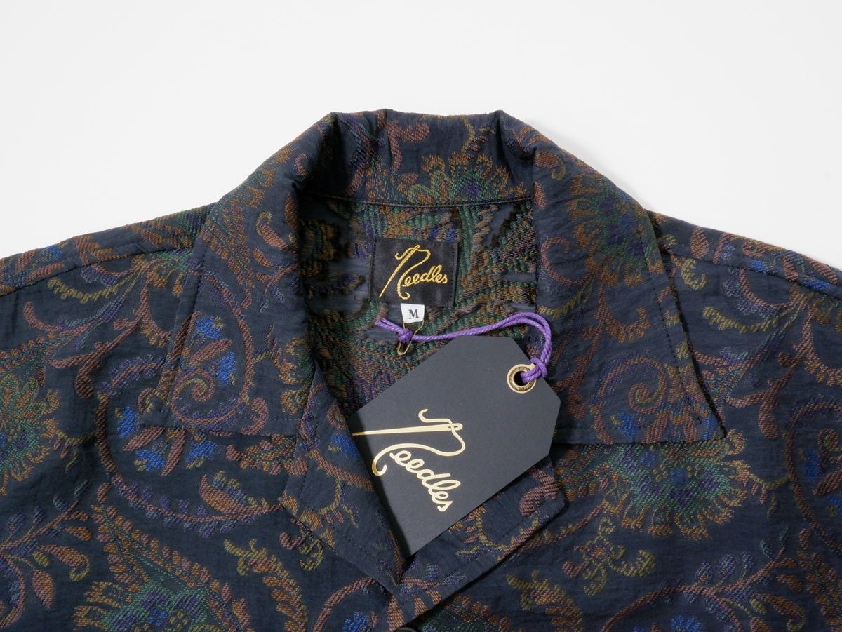 Needlesニードルス 2025 SS Cabana Shirt - Paisley Jacquard半袖ペイズリージャガード カバナシャツ M 冷房対策 柔らか素材